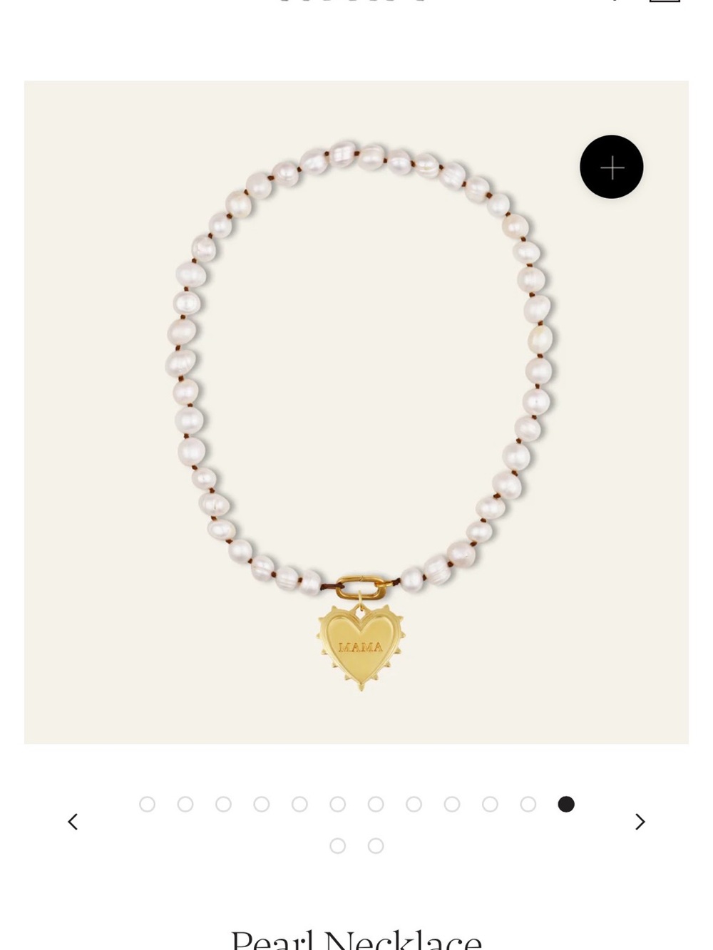 HART hart hagerty Pearl Necklace with Gold Heart 'MAMA' Pendant